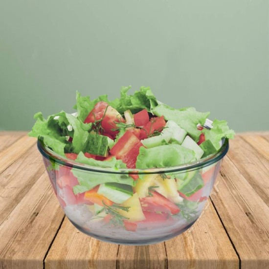 Bol De Cristal, Ideal Para Mezclas, 1,5 Litros, Libre BPA, Cristal De Borosilicato,Ensaladas, Postres, Cocina, Resposteria al po