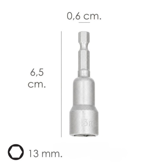 Llave Vaso Magnetica 13 mm, (2 Piezas) al por Mayor | Almacén de Ferretería