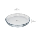 Molde Rizado Horno Cristal Borosilicato Ø 28 cm, Ideal Postres, Cocina, Resposteria, Tartas, Quiche, Libre BPA al por Mayor | Al