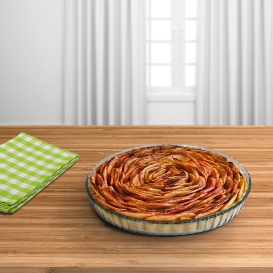 Molde Rizado Horno Cristal Borosilicato Ø 28 cm, Ideal Postres, Cocina, Resposteria, Tartas, Quiche, Libre BPA al por Mayor | Al
