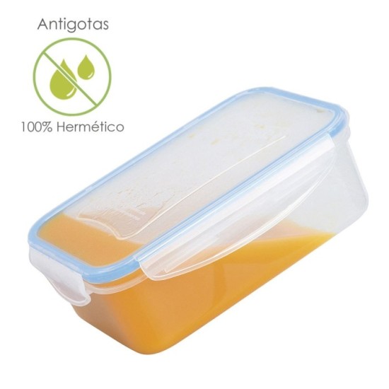 Recipiente Hermetico Plastico Rectangular 500 ml, 15,5x10,5x5,5 (Alt,) cm, al por Mayor | Almacén de Ferretería