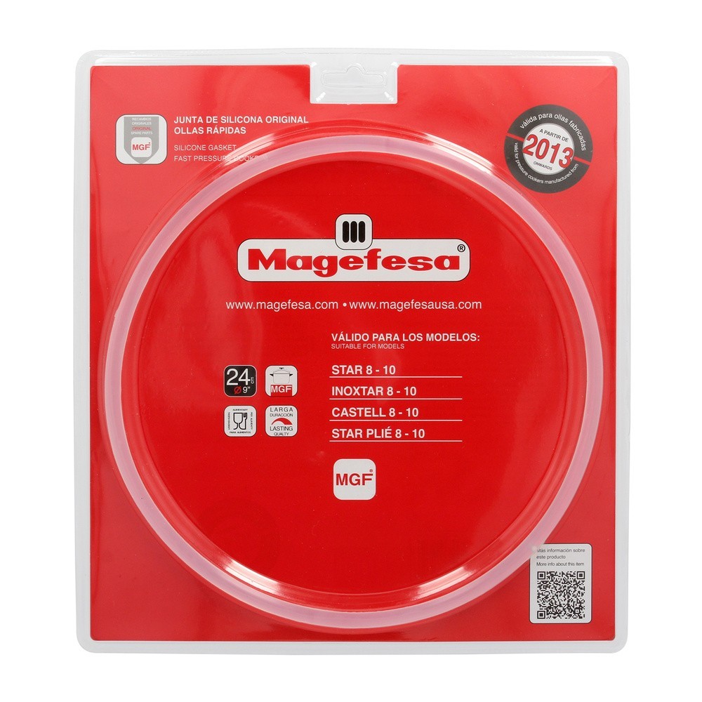 Junta De Silicona Para Olla Magefesa Ø24cm Olla Express Magefesa Star / Inoxtar / Castel / Star Plié, Recambio original, al por 