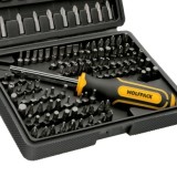 Juego Puntas con Destornillador 1/4" 122 Pzs, Con Apadtador, Cromo Vanadio, Kit Llave Combinada, Kit Carraca, al por Mayor | Alm