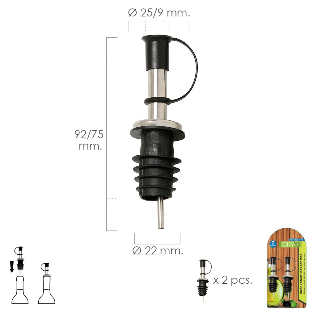 Tapon Vertedor Inoxidable Con Tapadera (2 Unidades) al por Mayor | Almacén de Ferretería