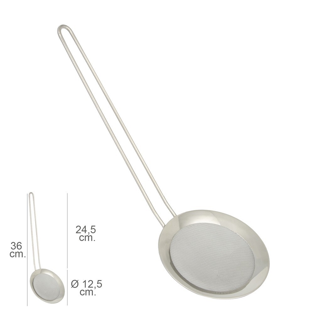 Espumadera Malla Acero inoxidable Ø 12,5 cm, Con Mango 24,5 cm, al por Mayor | Almacén de Ferretería