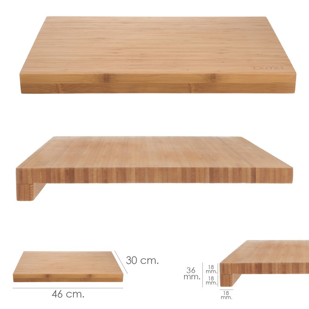 Tabla Cortar Cocina Fabricada En Madera De Bambu 100% Con Borde 46x30,5 cm,Tabla Cortar,Carne Pescado,Verduras,Frutas,Alimentos 