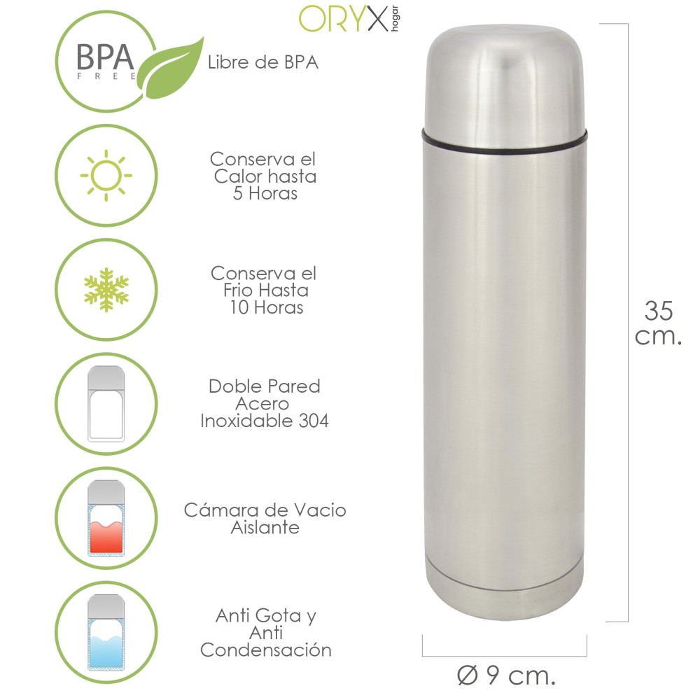 Termo Liquidos, Capacidad 1 Litro, Libre BPA, Acero Inoxidable, Antigoteo al por Mayor | Almacén de Ferretería