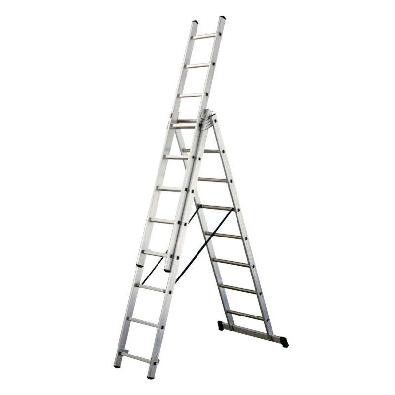 Escalera Aluminio Industrial 14+14+14   3x4 mt,