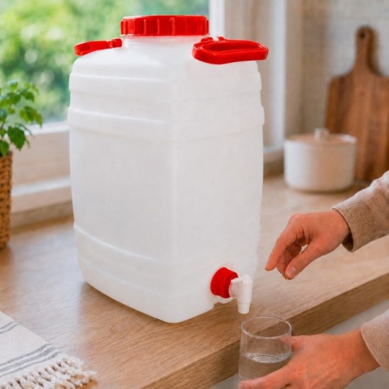 Bidon Alimentario boca ancha Garrafa Plastico 25 Litros Con 2 Asas al por Mayor | Almacén de Ferretería