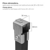 Juego Patas Somier Cuadradas (4 Unidades) Tubo 30x30 mm, Para Somier de 30x30 mm, Altura 25 cm, al por Mayor | Almacén de Ferret