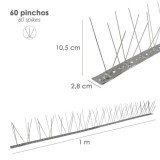 Pincho Anti Palomas / Pajaros 1 Metro Inoxidable Pincho Doble 60 Pinchos, Adaptable a Varias Posiciones al por Mayor | Almacén d