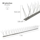 Pincho Anti Palomas / Pajaros 1 Metro Inoxidable Pincho Doble 80 Pinchos, Adaptable a Varias Posiciones al por Mayor | Almacén d
