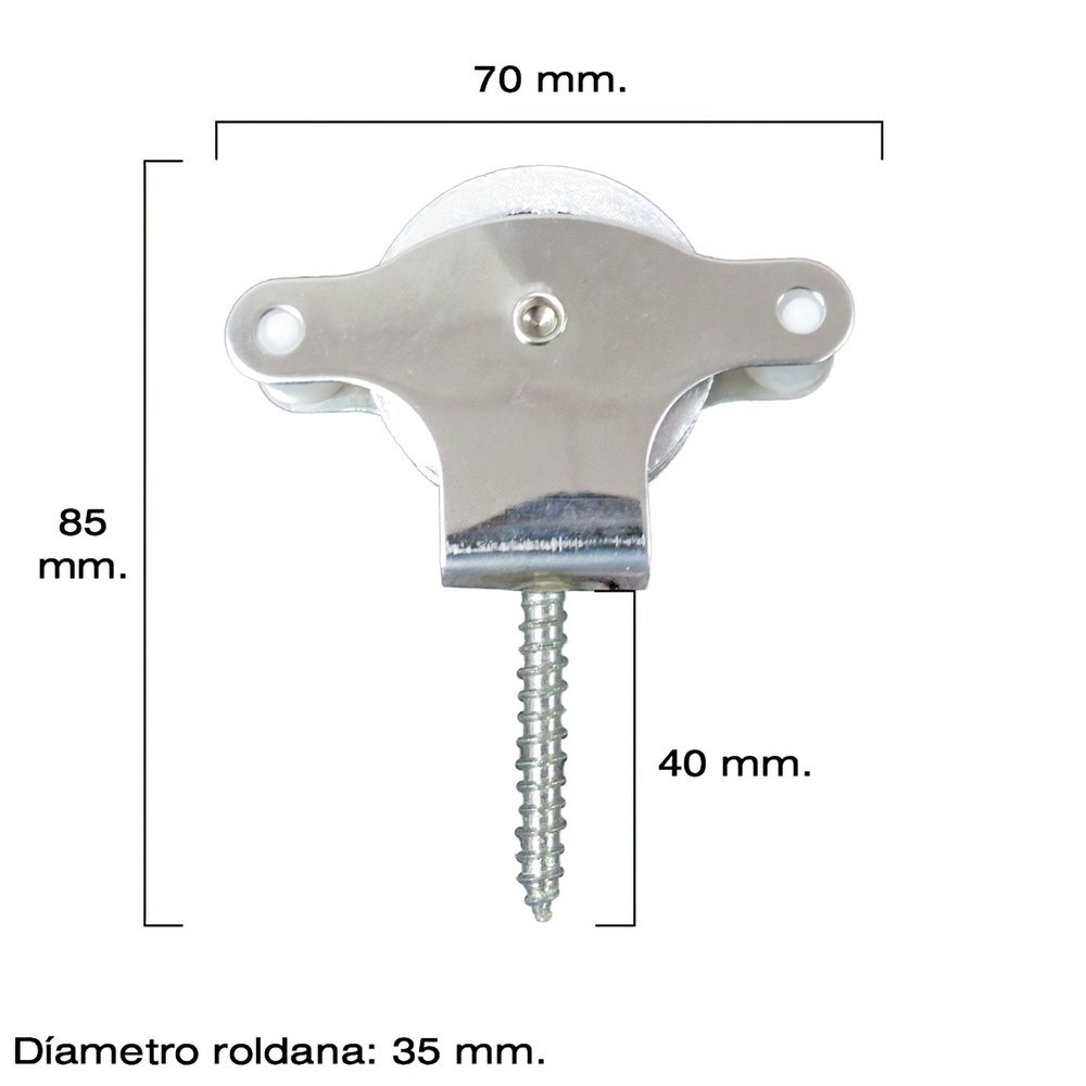 Polea Tendedero Wolfpack Inoxidable 40 mm, / Roldana Metalica Con Tirafondo al por Mayor | Almacén de Ferretería