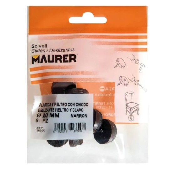 Deslizante Marron Con Fieltro Ø20 (Blister 8 Unidades) al por Mayor | Almacén de Ferretería