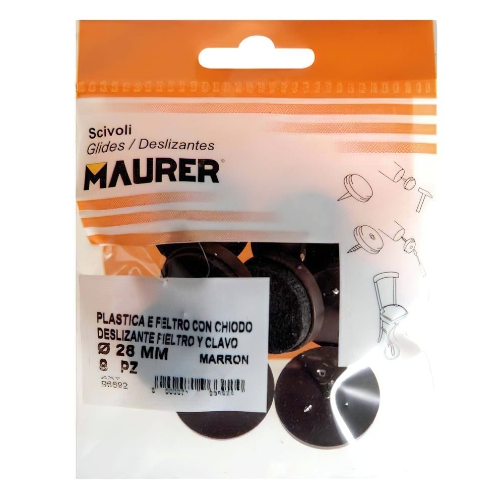 Deslizante Marron Con Fieltro Ø28 (Blister 8 Unidades) al por Mayor | Almacén de Ferretería