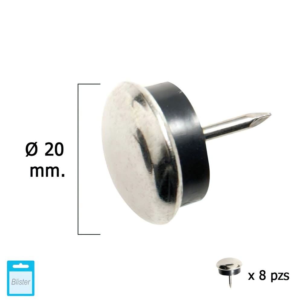 Deslizante Metal Goma Claro Ø20 (Blister 8 Unidades) al por Mayor | Almacén de Ferretería