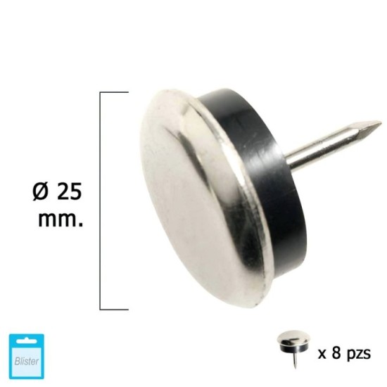 Deslizante Metal Goma Claro Ø25 (Blister 8 Unidades) al por Mayor | Almacén de Ferretería