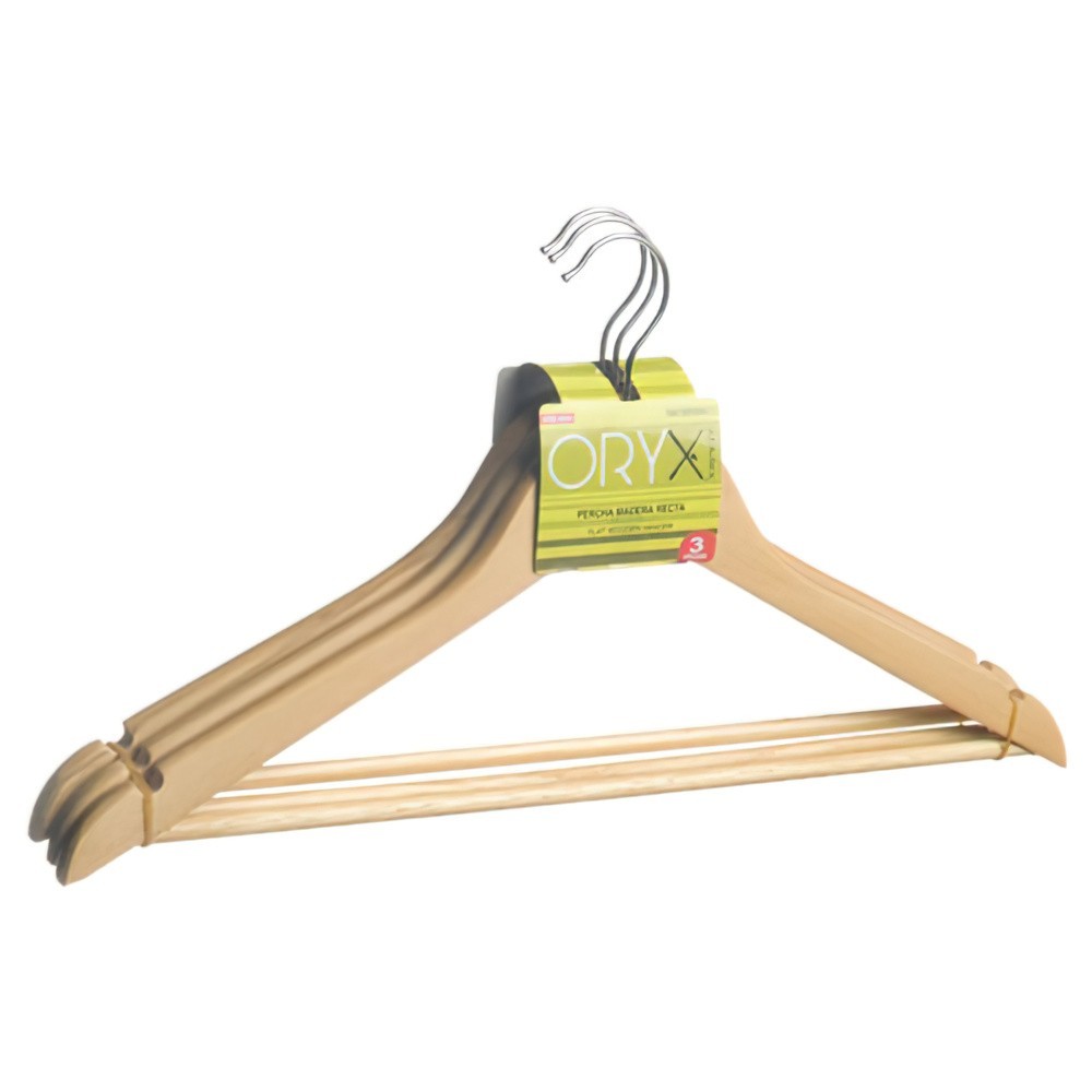 Juego Perchas de Madera Recta 450 mm, (Pack 3 Piezas) al por Mayor | Almacén de Ferretería