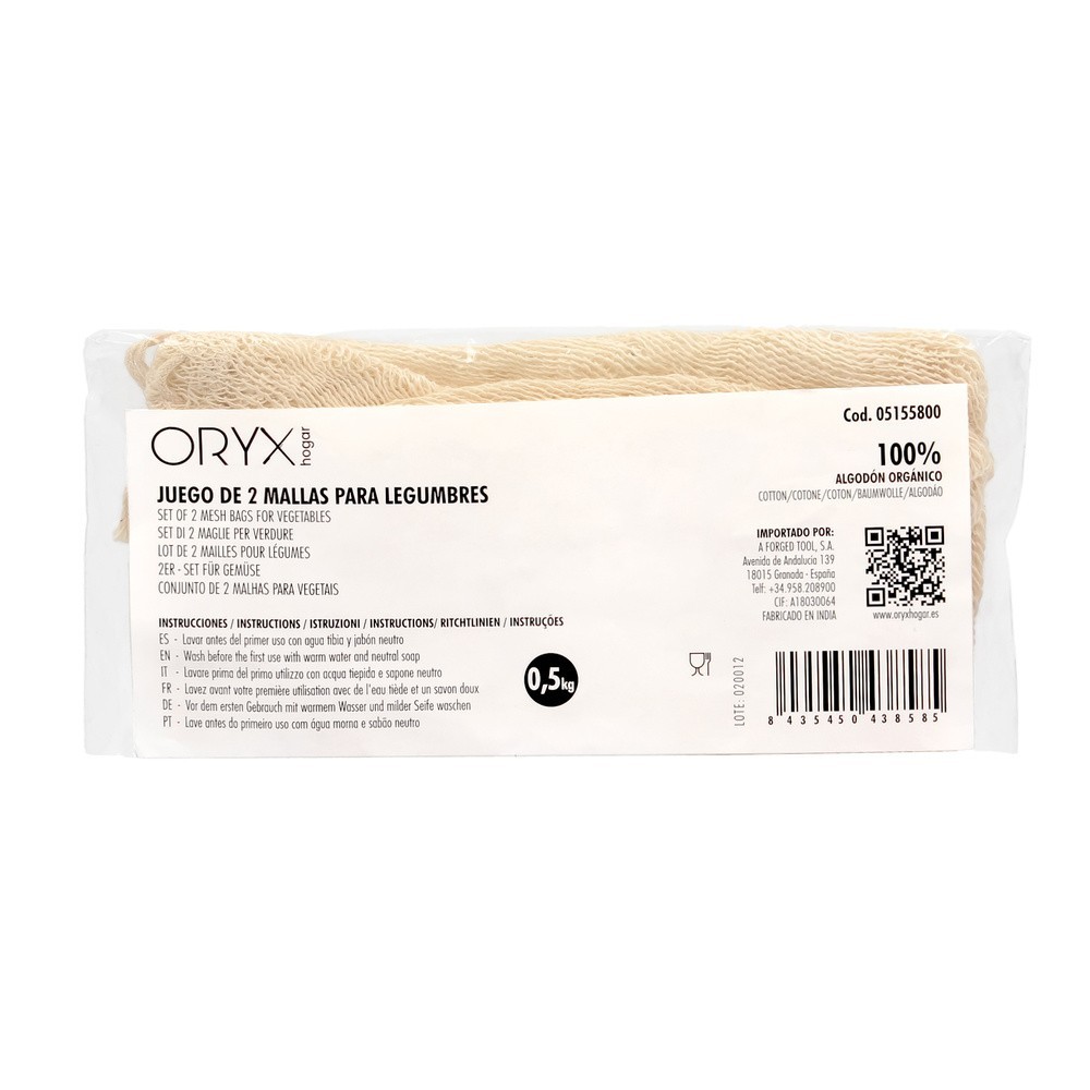 Malla / Bolsa Para Coccion Legumbres Algodon  0,5 Kg Pack De 2 Unidades, Algodon 100% Organico al por Mayor | Almacén de Ferrete