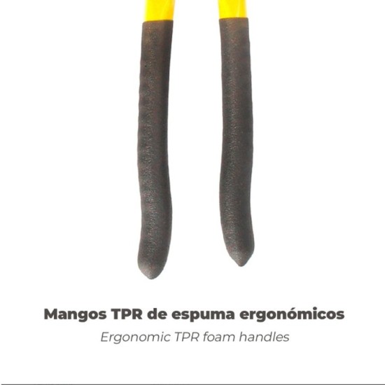 Tenazas Apertura Múltiple Negra 180 mm, Mangos Plastificados DIN 8976, Pico De Loro, Alicates Extensibles, Tenazas Fontanero al 