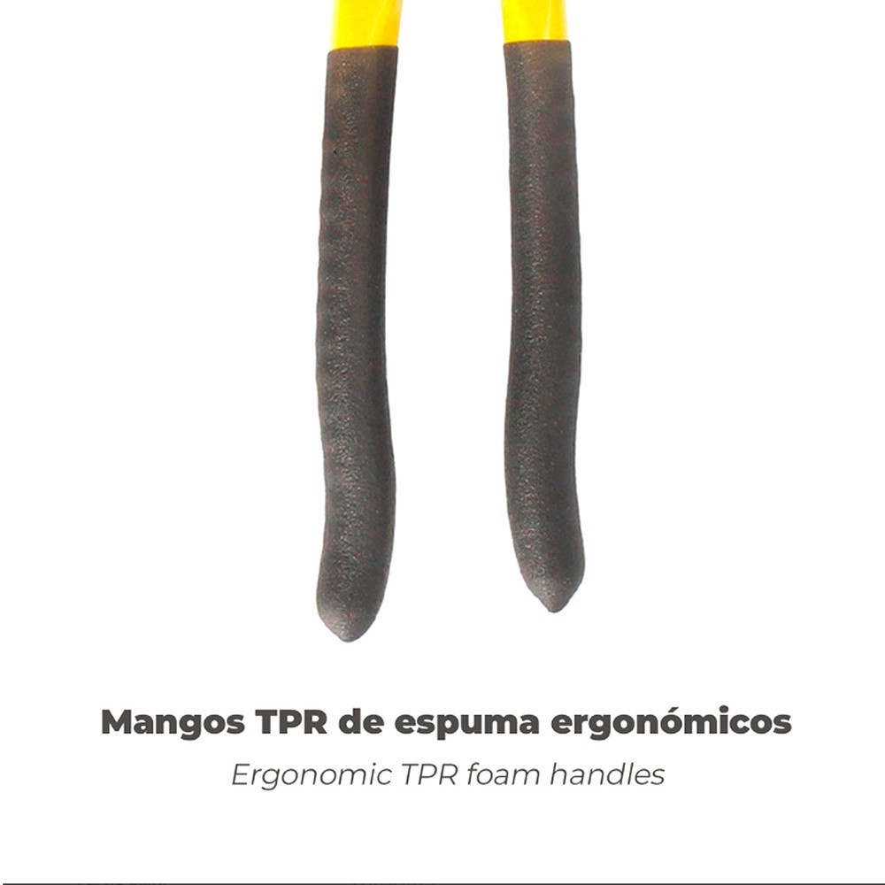 Tenazas Apertura Múltiple Negra 180 mm, Mangos Plastificados DIN 8976, Pico De Loro, Alicates Extensibles, Tenazas Fontanero al 