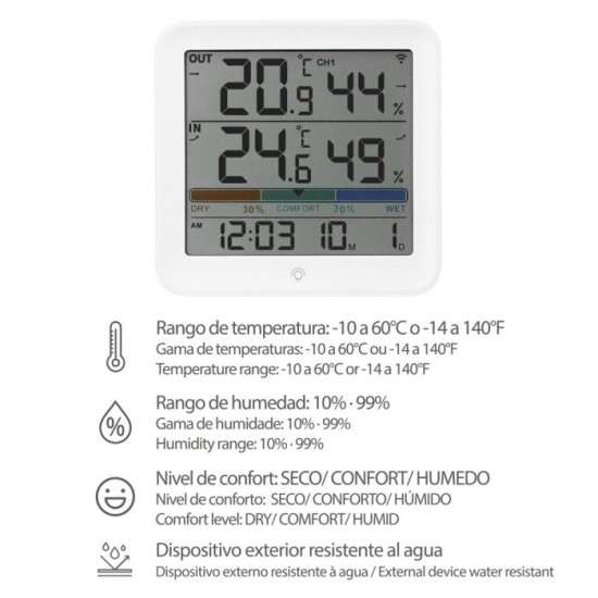 Estacion Metereologica Exterior / Interior / Humedad al por Mayor | Almacén de Ferretería