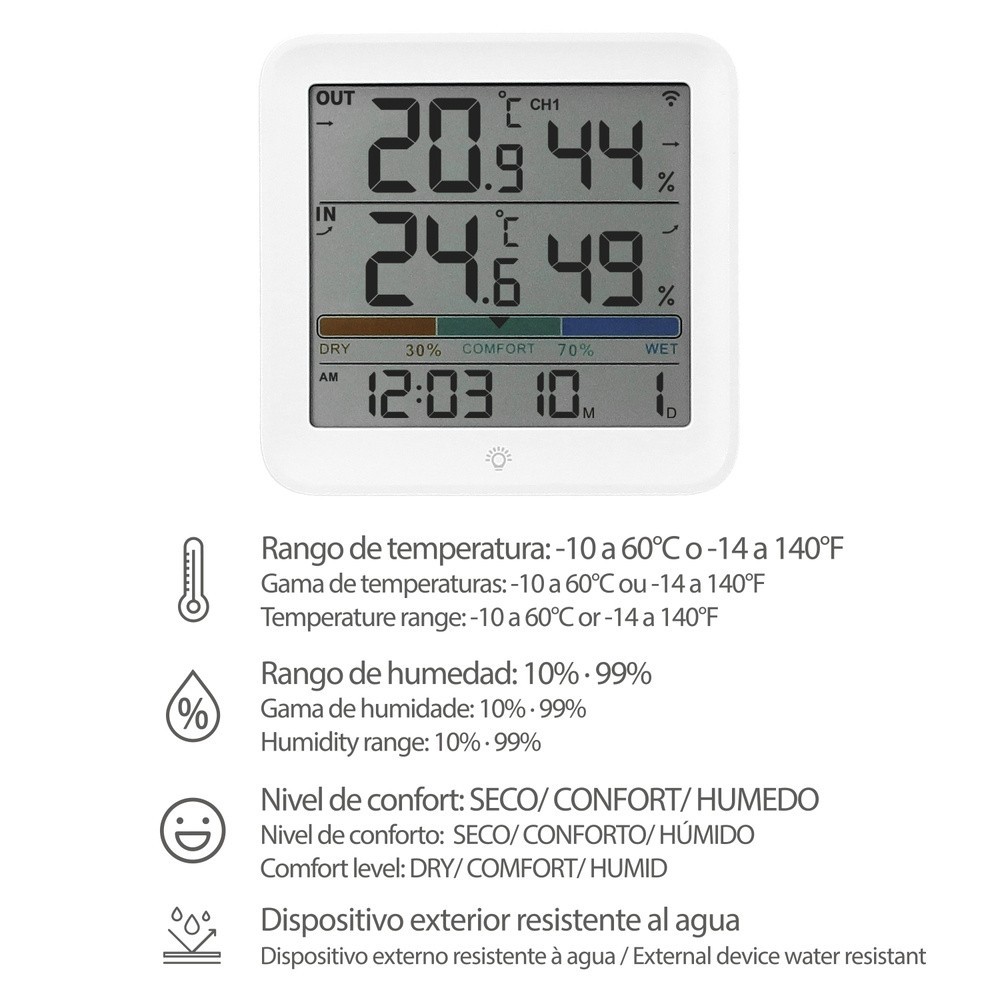 Estacion Metereologica Exterior / Interior / Humedad al por Mayor | Almacén de Ferretería