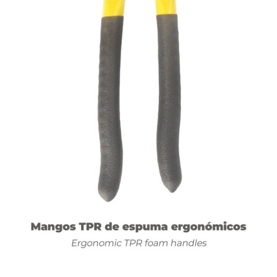 Tenazas Apertura Múltiple Negra 250 mm, Mangos Plastificados DIN 8976, Pico De Loro, Alicates Extensibles, Tenazas Fontanero al 