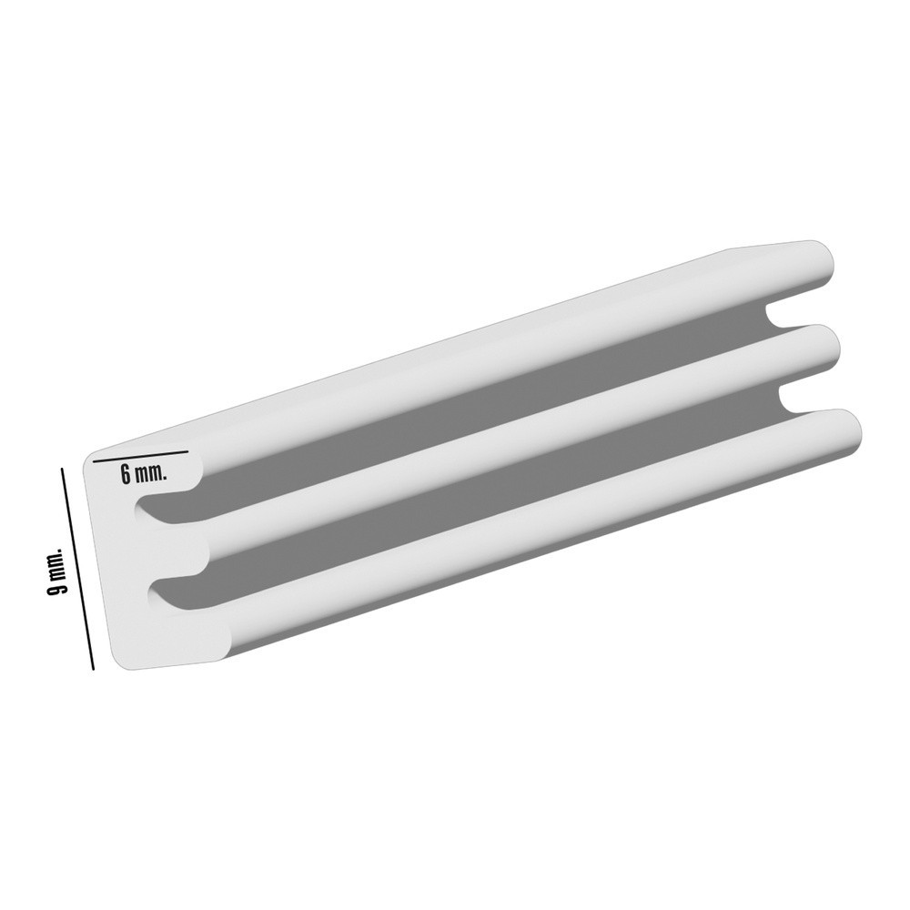 Burlete Elástico "E" 6 m, x 9 mm, Blanco al por Mayor | Almacén de Ferretería