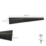 Burlete Para Puertas De Garaje Aluminio Negro Con Cepillo 2,5 m, Cepillo De Puerta, Burlete Garaje, Burlete Cepillo Cochera al p