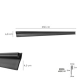 Burlete Reforzado Para Puertas De Garaje Aluminio Negro Con Goma 2,5 m, Perfil Bajo Cochera Cepillo De Puerta, Burlete Garaje al
