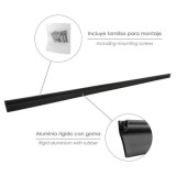 Burlete Reforzado Para Puertas De Garaje Aluminio Negro Con Goma 2,5 m, Perfil Bajo Cochera Cepillo De Puerta, Burlete Garaje al