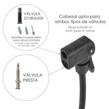 Bomba Aire 5,5 Bares Cuerpo Acero, Valvulas SCHRADER y PRESTA con Adaptadores, Bomba Bicicletas, Bomba coches al por Mayor | Alm