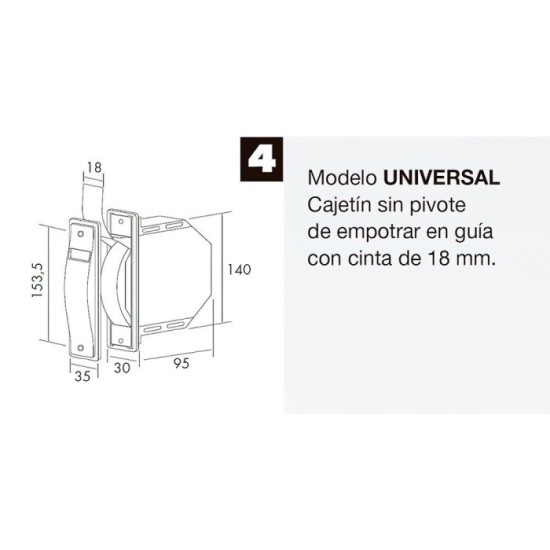 Recogedor Persiana Mini Blanco Cinta 18 mm, Empotrar Sin Pivotes al por Mayor | Almacén de Ferretería