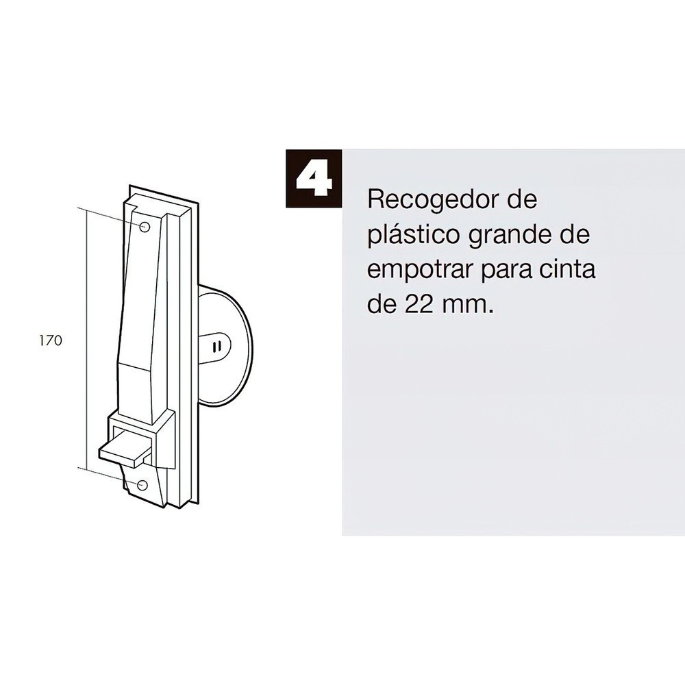 Recogedor Persiana Plastico Grande Cinta 22 mm, al por Mayor | Almacén de Ferretería
