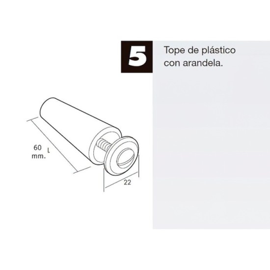 Tope Persiana Con Tornillo 60 mm, Marfil al por Mayor | Almacén de Ferretería