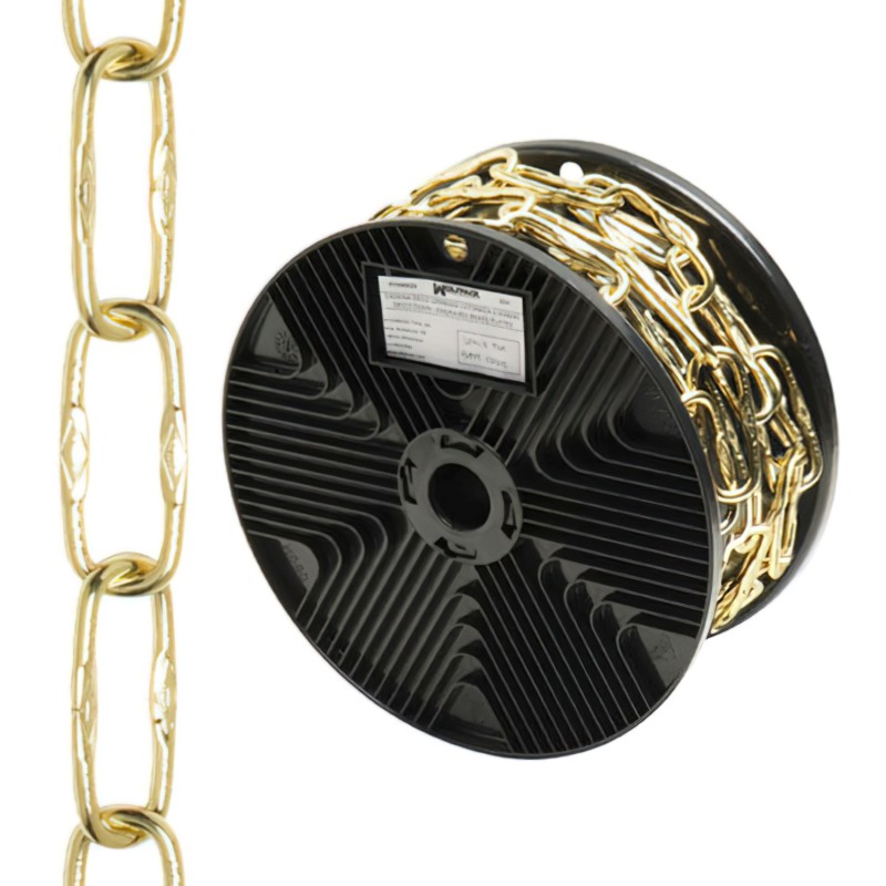Cadena Decorativa Grabada Latonada 4,0x46 mm, Rollo 20 metros