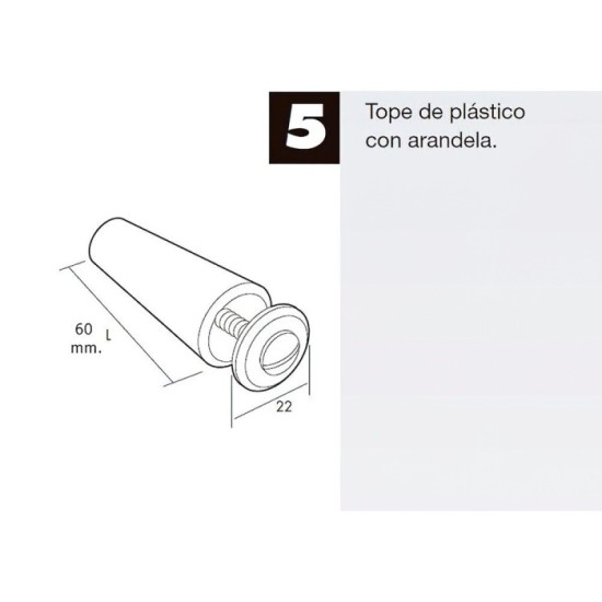 Tope Persiana Con Tornillo 60 mm, Blanco al por Mayor | Almacén de Ferretería