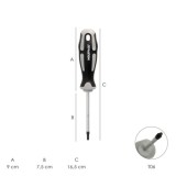 Destornillador Torx Acero S2 Mango TPR Bimaterial, Medida T06 x Ø 3,0 x 75 mm, al por Mayor | Almacén de Ferretería
