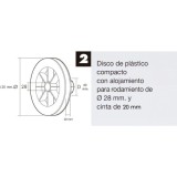 Disco Plastico Compacto Para Persianas, Rodamieto 120x40 mm, Para cintas hasta 20 mm, al por Mayor | Almacén de Ferretería