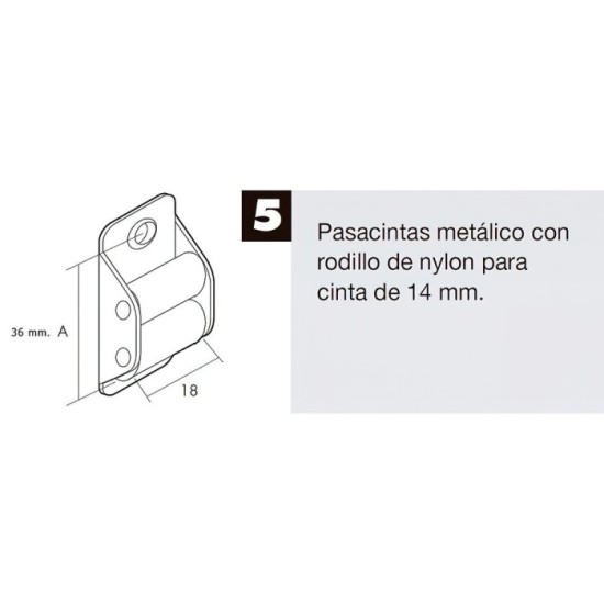Pasacintas Persiana Mini Rodillos Nylon Cintas 14 mm, al por Mayor | Almacén de Ferretería