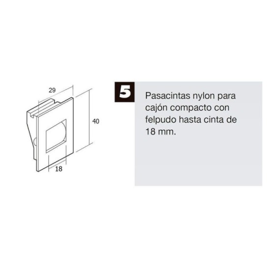 Pasacintas Persiana Compacto Rodillos Nylon Cinta hasta 18 mm, al por Mayor | Almacén de Ferretería