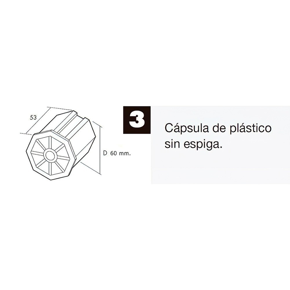 Capsula Persiana Plastico Sin Espiga Para Eje 60 mm, al por Mayor | Almacén de Ferretería