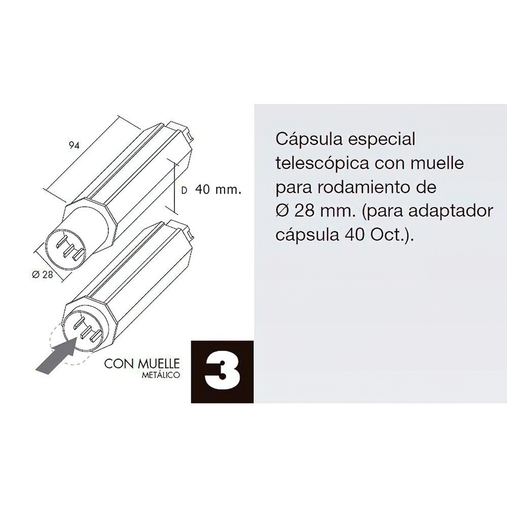 Capsula Persiana Telescopica Sin Espiga Para Eje 40 mm, al por Mayor | Almacén de Ferretería