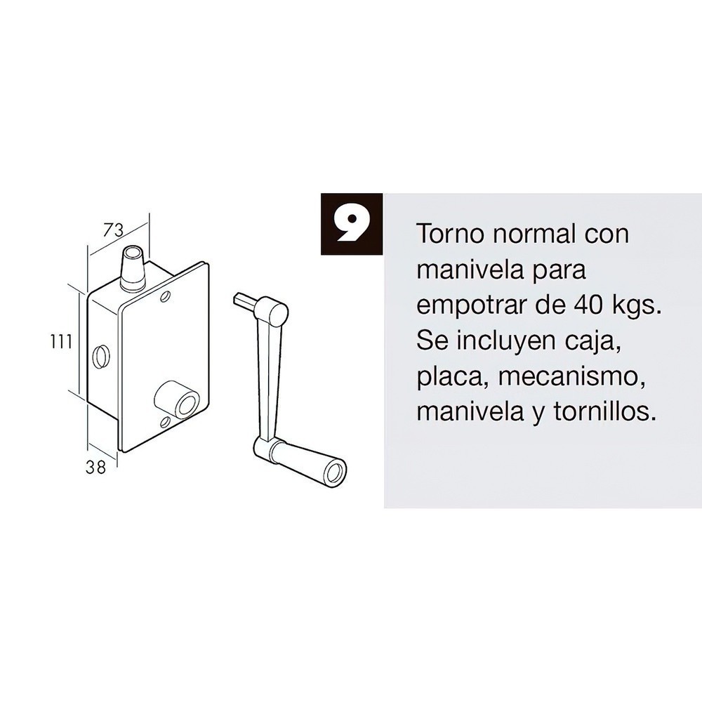 Torno Elevacion Persiana Empotrar Blanco al por Mayor | Almacén de Ferretería