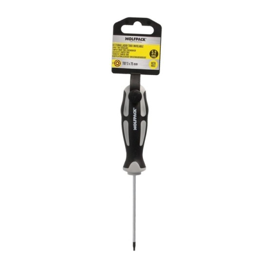 Destornillador Torx Inviolable Acero S2 Mango TPR Bimaterial, Medida T07 x Ø 3,0 x 75 mm, al por Mayor | Almacén de Ferretería