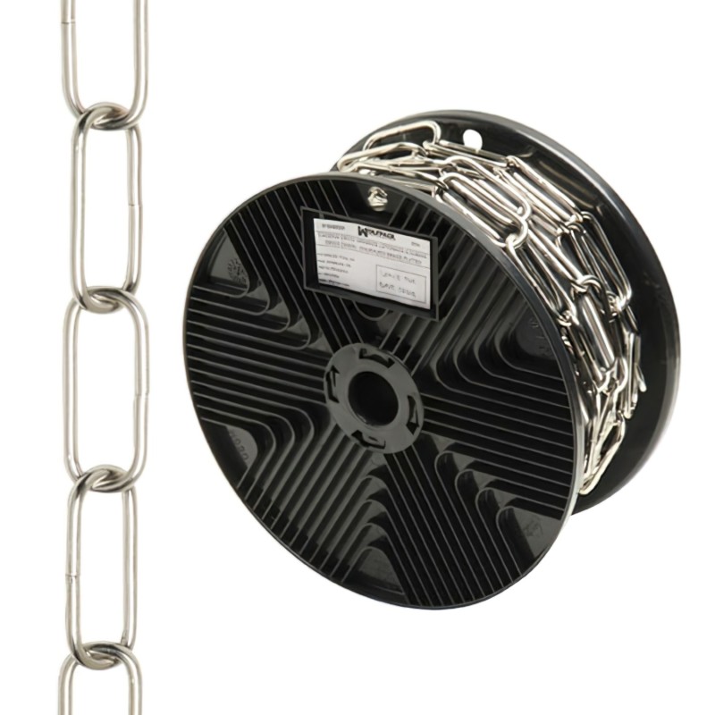 Cadena Decorativa Lisa Plateada 3,4x43 mm, Rollo 20 metros