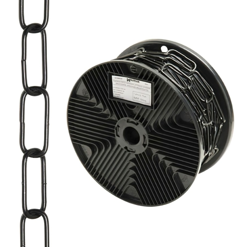 Cadena Decorativa Lisa Negra 3,4x43 mm, Rollo 20 metros