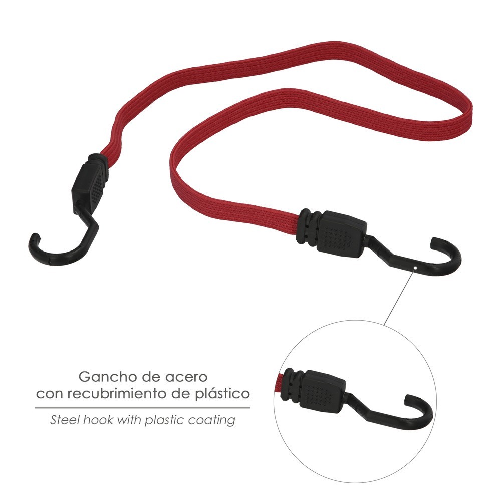 Pulpo De Goma Plano Reforzado 1,0 Metro (2 Unidades) 100% Latex, Capacidad Amarre 200 Newtons Gomas Elasticas, Cuerda Elastica, 