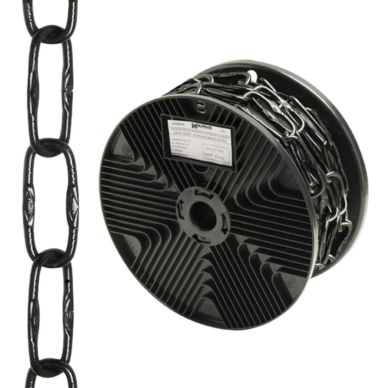 Cadena Decorativa Grabada Negra 4,0x46 mm, Rollo 20 metros